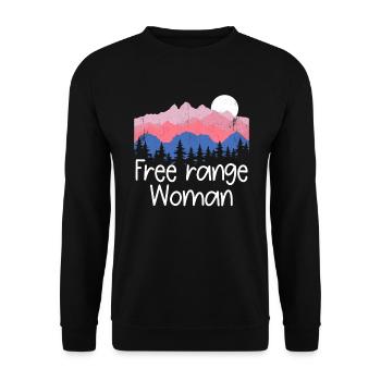 Freilandfrau im Freien lustige Frauencamping - Unisex Pullover - Schwarz - Vorne - Alina (178cm) & Michal (187cm)