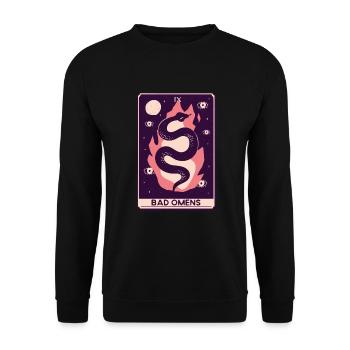 Bad Omens Schlange Tarotkarte schlechte Omens - Unisex Pullover - Schwarz - Vorne - Alina (178cm) & Michal (187cm)