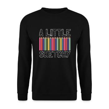 Ein kleiner skizzenhafter Kunstlehrer liebt es, sk - Unisex Pullover - Schwarz - Vorne - Alina (178cm) & Michal (187cm)