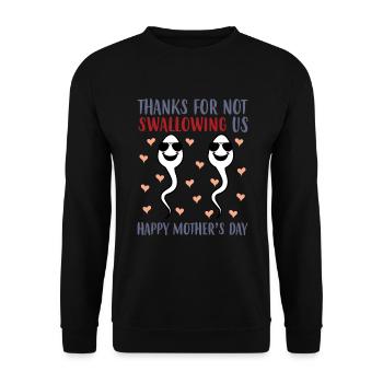 Merci d’avoir partagé les célébrations de la fête des Mères avec nous. - Sweat-shirt Unisexe - noir - Devant - Alina (178cm) & Michal (187cm)