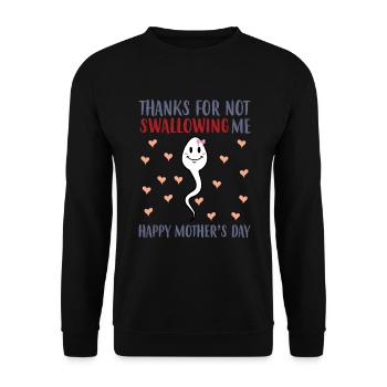 Merci de ne pas nous avoir donné la fête des mères. - Sweat-shirt Unisexe - noir - Devant - Alina (178cm) & Michal (187cm)