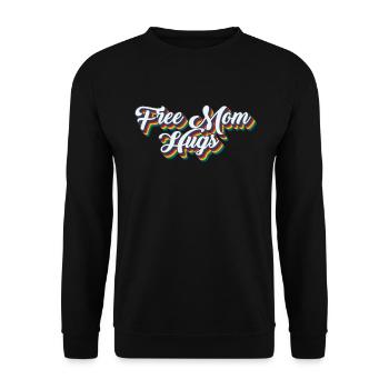 Free Mom Hugs LGBTQ Rainbow LGBT - Unisex Sweatshirt - black - Front - Alina (178cm) & Michal (187cm)