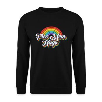 Free Mom Hugs LGBTQ Rainbow LGBT - Unisex Sweatshirt - black - Front - Alina (178cm) & Michal (187cm)