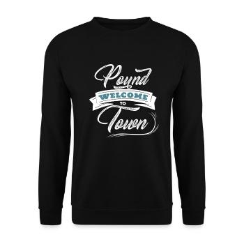 Welcome to Pound Town Funny Adult Humor - Unisex Sweatshirt - black - Front - Alina (178cm) & Michal (187cm)