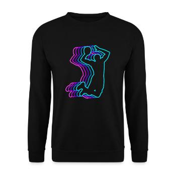 Dunking Basketballspieler Vaporwave Slam DunkVapor - Unisex Pullover - Schwarz - Vorne - Alina (178cm) & Michal (187cm)