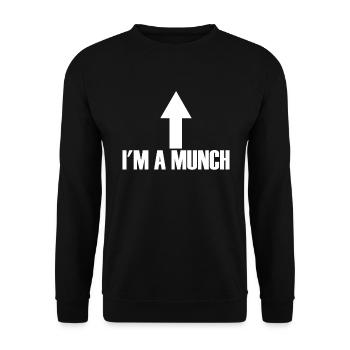 Ich bin ein Munch -Pfeil, der lustig erwachsenen H - Unisex Pullover - Schwarz - Vorne - Alina (178cm) & Michal (187cm)