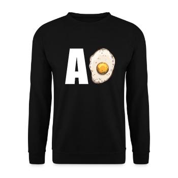 Ein huevo lustiger mexikanischer hispanischer Slan - Unisex Pullover - Schwarz - Vorne - Alina (178cm) & Michal (187cm)