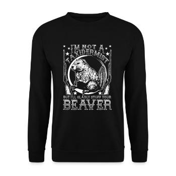 Ich bin kein Taxidermist, aber ich werde deinen Bi - Unisex Pullover - Schwarz - Vorne - Alina (178cm) & Michal (187cm)
