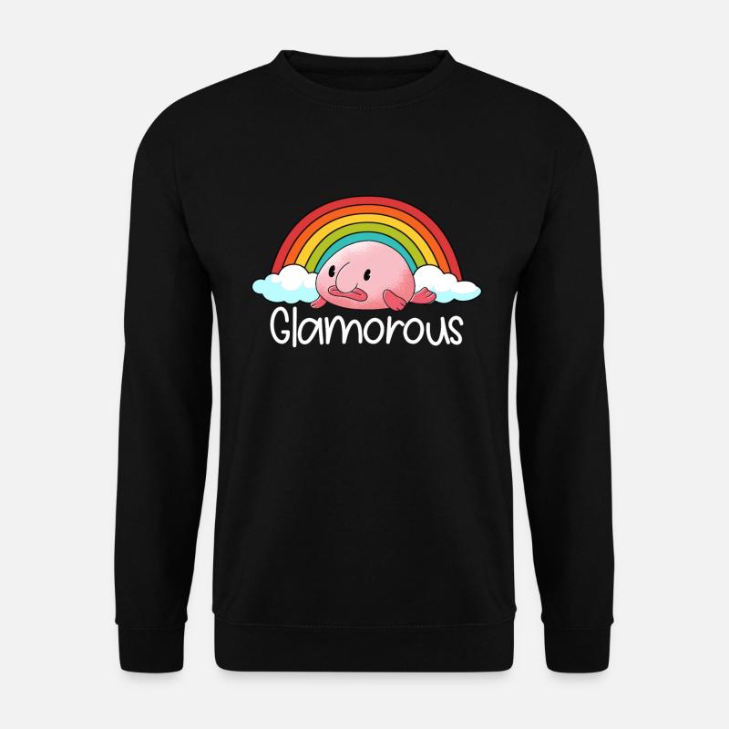 Blobfish Glamorous Rainbow Blobfish - Unisex Pullover - Schwarz