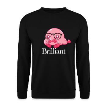 Brillanter Blobfish Nerd Geek Smart Blobfish - Unisex Pullover - Schwarz - Vorne - Alina (178cm) & Michal (187cm)