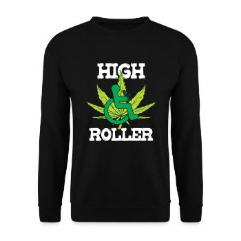 Hochrollen Marihuana Raucher Handicap Stoner Unkra - Unisex Pullover - Schwarz - Vorne - Alina (178cm) & Michal (187cm)