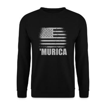 Murica American Flag Patriotic USA Flag 4. Juli - Unisex Pullover - Schwarz - Vorne - Alina (178cm) & Michal (187cm)
