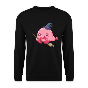 Blobfish Hexe Halloween Kost�m Blobfish Hexe - Unisex Pullover - Schwarz - Vorne - Alina (178cm) & Michal (187cm)