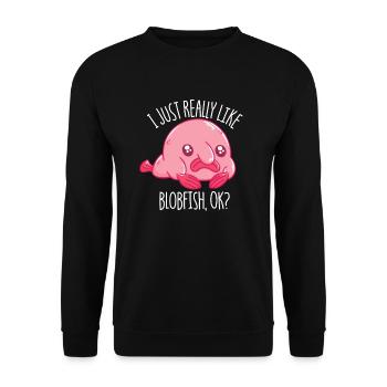Ich mag Blobfish ok Blobfish LiebhaberHaustier Blo - Unisex Pullover - Schwarz - Vorne - Alina (178cm) & Michal (187cm)