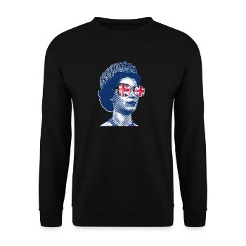 K�nigin Elizabeth Britische Flagge England Elizabe - Unisex Pullover - Schwarz - Vorne - Alina (178cm) & Michal (187cm)