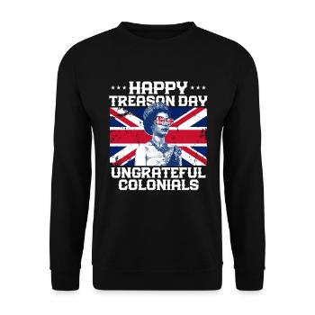 Happy Treason Day undankeful Colonials Elizabethko - Unisex Pullover - Schwarz - Vorne - Alina (178cm) & Michal (187cm)