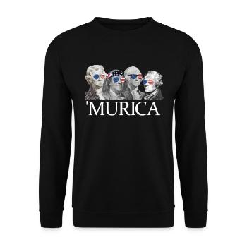 Murica Gr�ndungsv�ter patriotisch 4. Juli Murica - Unisex Pullover - Schwarz - Vorne - Alina (178cm) & Michal (187cm)