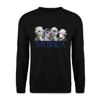 Murica Gr�ndungsv�ter patriotisch 4. Juli Murica - Unisex Pullover - Schwarz - Vorne - Alina (178cm) & Michal (187cm)
