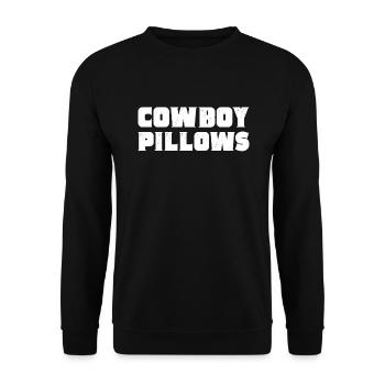 Cowboy -Kissen Western Cow Cowboy -Kissen - Unisex Pullover - Schwarz - Vorne - Alina (178cm) & Michal (187cm)