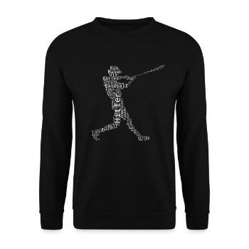 Baseball Word Cloud Baseball Sport Fans Baseball - Unisex Pullover - Schwarz - Vorne - Alina (178cm) & Michal (187cm)