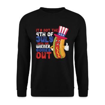 Es ist nicht der 4. Juli, bis mein Wiener herausko - Unisex Pullover - Schwarz - Vorne - Alina (178cm) & Michal (187cm)