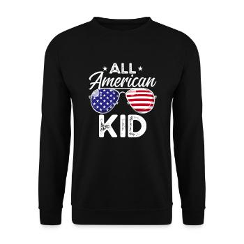 Alle amerikanischen Kid Boys Girls Patriotic 4. Ju - Unisex Pullover - Schwarz - Vorne - Alina (178cm) & Michal (187cm)