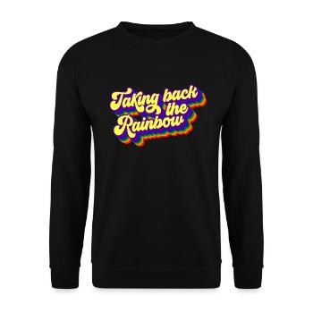 Den Regenbogen zur�cknehmennehmen - Unisex Pullover - Schwarz - Vorne - Alina (178cm) & Michal (187cm)