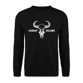 Cowboy Kissen Western girl Frauen Cowboy - Unisex Pullover - Schwarz - Vorne - Alina (178cm) & Michal (187cm)