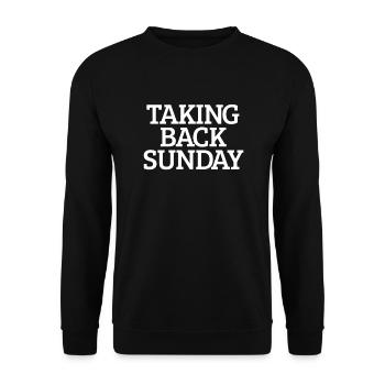 Nehmen Sie den Sonntag zur�ck, den Christus Jesus - Unisex Pullover - Schwarz - Vorne - Alina (178cm) & Michal (187cm)