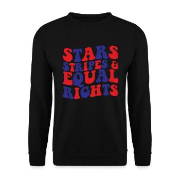 Sterne Stripes und gleiche Rechte Frauen am 4. Jul - Unisex Pullover - Schwarz - Vorne - Alina (178cm) & Michal (187cm)
