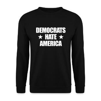 Demokraten hassen Amerika konservativer Republikan - Unisex Pullover - Schwarz - Vorne - Alina (178cm) & Michal (187cm)