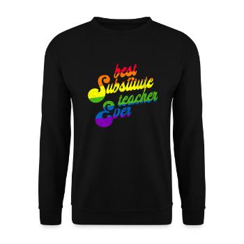 Bester Ersatzlehrer aller Zeiten Rainbow Sub Teach - Unisex Pullover - Schwarz - Vorne - Alina (178cm) & Michal (187cm)