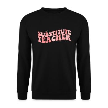 Ersatzlehrer zur�ck zum Schulsublehrer - Unisex Pullover - Schwarz - Vorne - Alina (178cm) & Michal (187cm)
