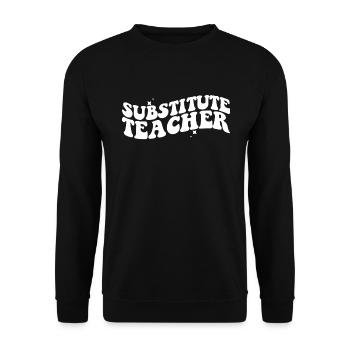 Ersatzlehrer zur�ck zum Schulsublehrer - Unisex Pullover - Schwarz - Vorne - Alina (178cm) & Michal (187cm)