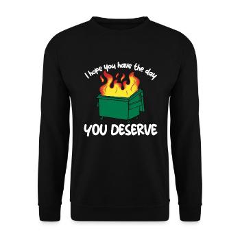 Ich hoffe, Sie haben den Tag, an dem Sie M�llconta - Unisex Pullover - Schwarz - Vorne - Alina (178cm) & Michal (187cm)