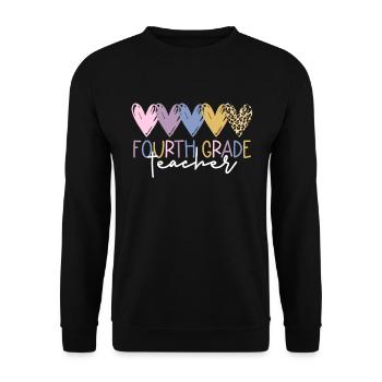 Lehrerin der vierten Klasse zur�ck in die Schule d - Unisex Pullover - Schwarz - Vorne - Alina (178cm) & Michal (187cm)