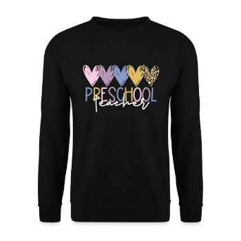 Vorschullehrer zur�ck in die Schule Vorschullehrer - Unisex Pullover - Schwarz - Vorne - Alina (178cm) & Michal (187cm)