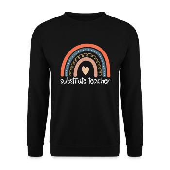 Ersatzlehrer zur�ck zum Schulsublehrer - Unisex Pullover - Schwarz - Vorne - Alina (178cm) & Michal (187cm)