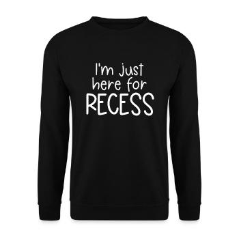 Ich bin nur hier f�r die Pause lustig zur�ck in di - Unisex Pullover - Schwarz - Vorne - Alina (178cm) & Michal (187cm)