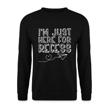 Ich bin nur hier für die Pause lustig zurück in di - Unisex Pullover - Schwarz - Vorne - Alina (178cm) & Michal (187cm)