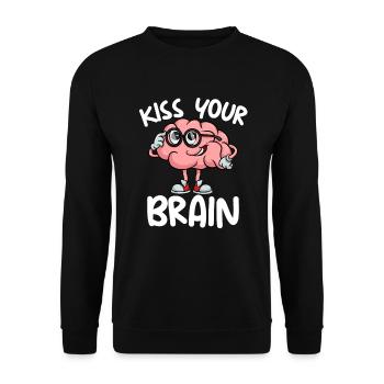Küss dein Gehirn, s��er Lehrer zur�ck in die Schul - Unisex Pullover - Schwarz - Vorne - Alina (178cm) & Michal (187cm)