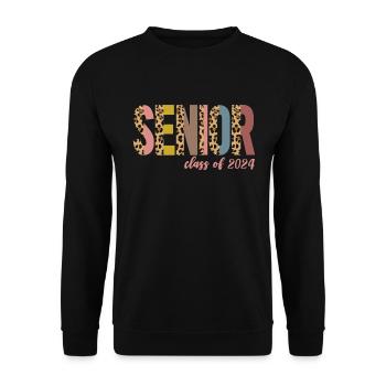 Senior Class von 2024 Senior Abschluss Senior 2024 - Unisex Pullover - Schwarz - Vorne - Alina (178cm) & Michal (187cm)