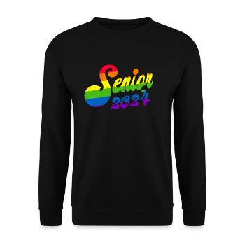 Class of 2024 Senior 2024 Rainbow Graduation 202 - Unisex Sweatshirt - black - Front - Alina (178cm) & Michal (187cm)