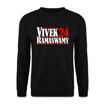 Vivek Ramaswamy '24 President Vivek 2024 - Unisex Sweatshirt - black - Front - Alina (178cm) & Michal (187cm)