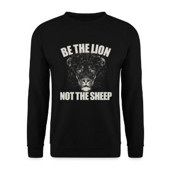 Soyez le lion, pas le mouton-anti-qui, le lion - Sweat-shirt Unisexe - noir - Devant - Alina (178cm) & Michal (187cm)