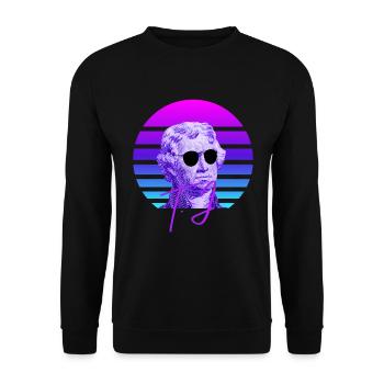 Thomas Jefferson Vaporwave Histoire américaine - Sweat-shirt Unisexe - noir - Devant - Alina (178cm) & Michal (187cm)