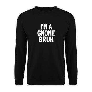 I'm a gnome broth funny Halloween Boys Gnome - Unisex Sweatshirt - black - Front - Alina (178cm) & Michal (187cm)