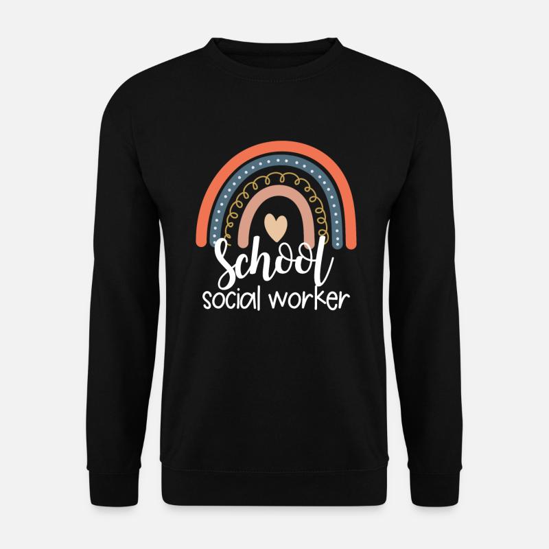 Schulsozialarbeiterin Boho Regenbogen Sozialarbeit - Unisex Pullover - Schwarz