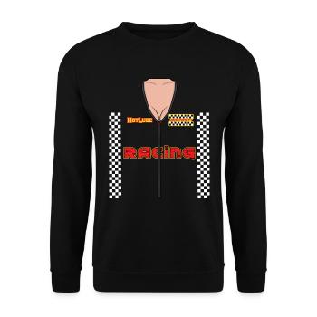 Rennkostümformel Racer -Rennkostüm für Frauen - Unisex Pullover - Schwarz - Vorne - Alina (178cm) & Michal (187cm)