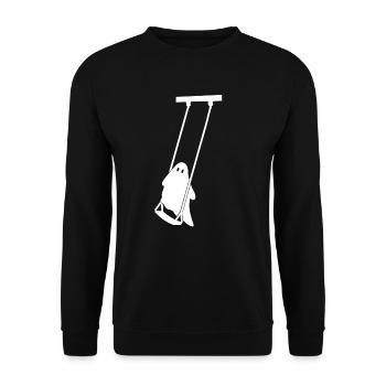 Schwingender Geisterschwung Halloween Swinging Gho - Unisex Pullover - Schwarz - Vorne - Alina (178cm) & Michal (187cm)